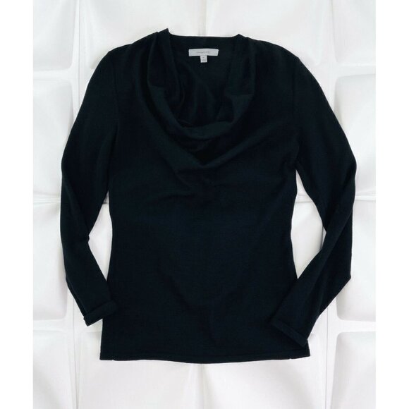Classiques Entier Sz XS Black Merino Wool Draped Knit Sweater Cowl Neck Womens - Picture 7 of 10